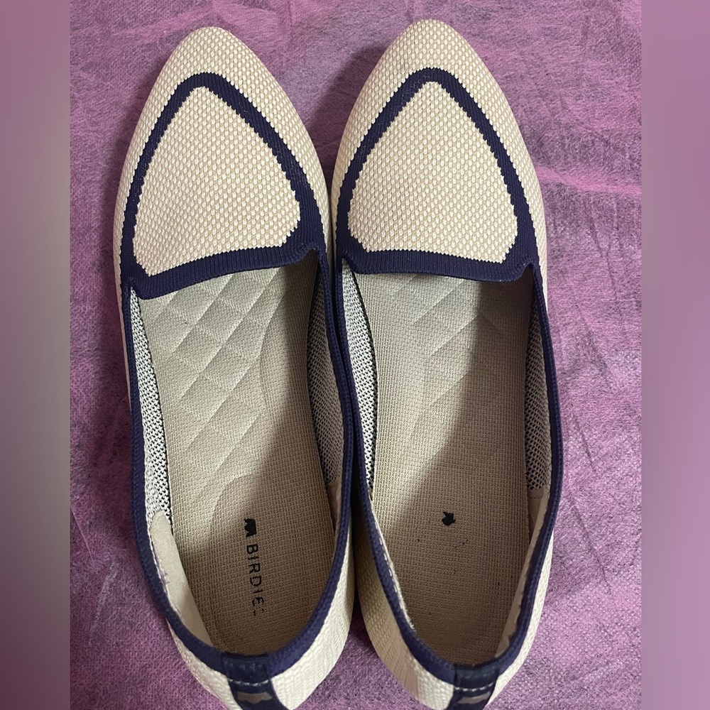 Birdies Cream and Black Flats